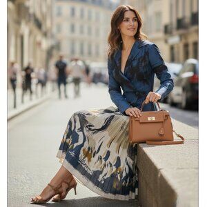 Altuzarra  geraldine horse-print pleated midi dress Size M NEW